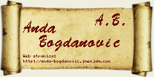 Anda Bogdanović vizit kartica